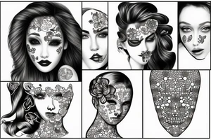 beautiful girls face tattoo idea