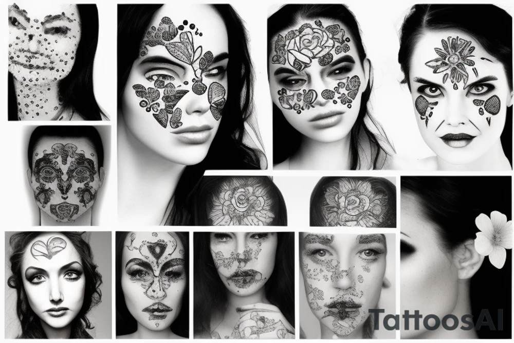 beautiful girls face tattoo idea