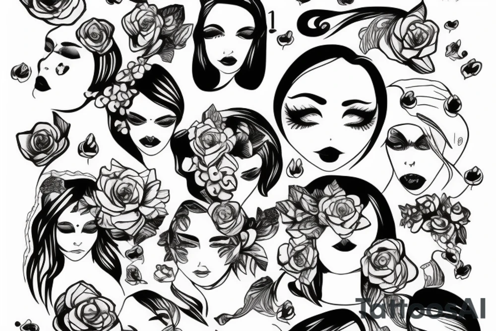 beautiful girls face tattoo idea