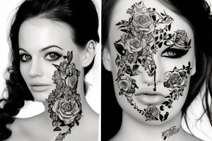 beautiful girls face tattoo idea