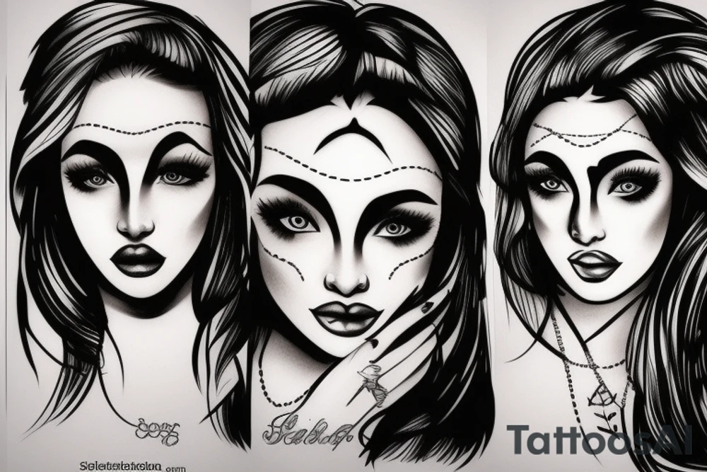 beautiful girls face tattoo idea