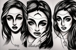 beautiful girls face tattoo idea