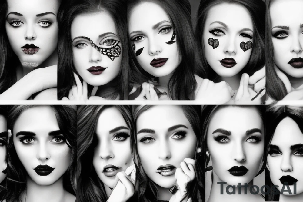 beautiful girls face tattoo idea