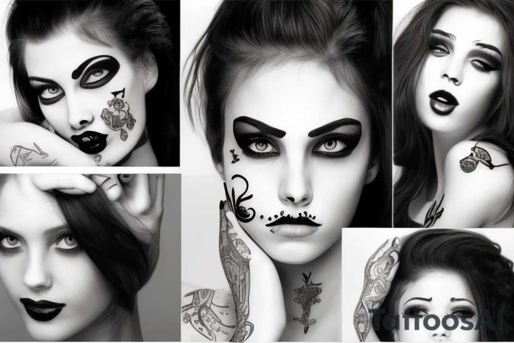 beautiful girls face tattoo idea