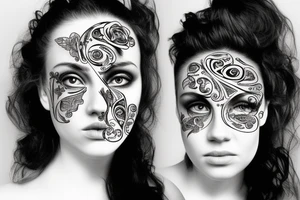 beautiful girls face tattoo idea