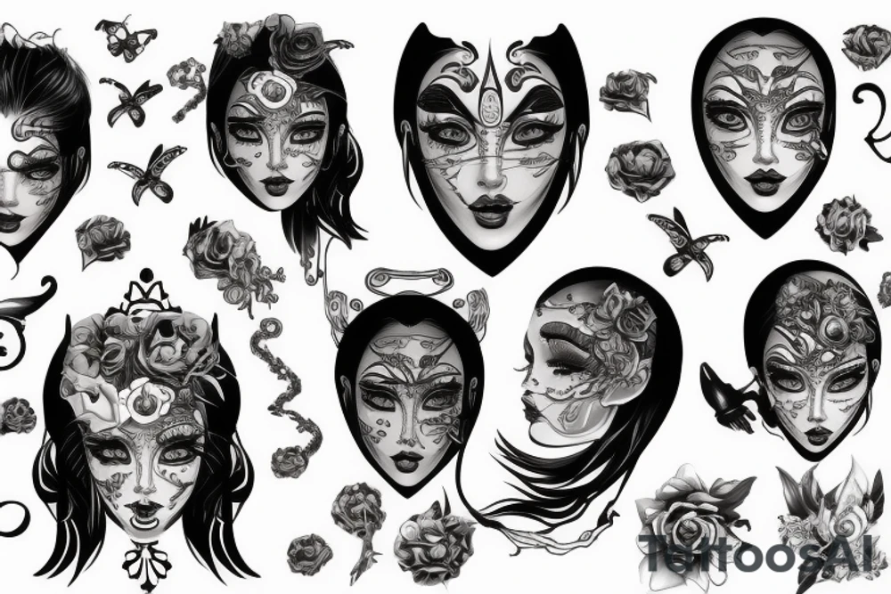 beautiful girls face tattoo idea