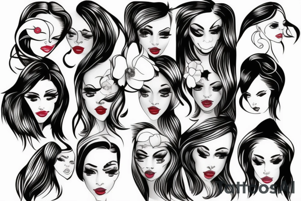 beautiful girls face tattoo idea