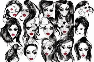 beautiful girls face tattoo idea