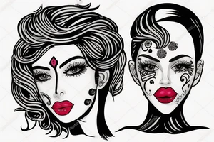beautiful girls face tattoo idea