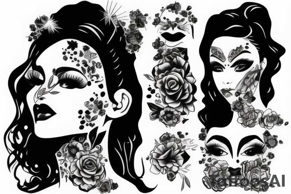 beautiful girls face tattoo idea