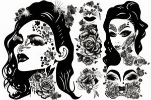 beautiful girls face tattoo idea