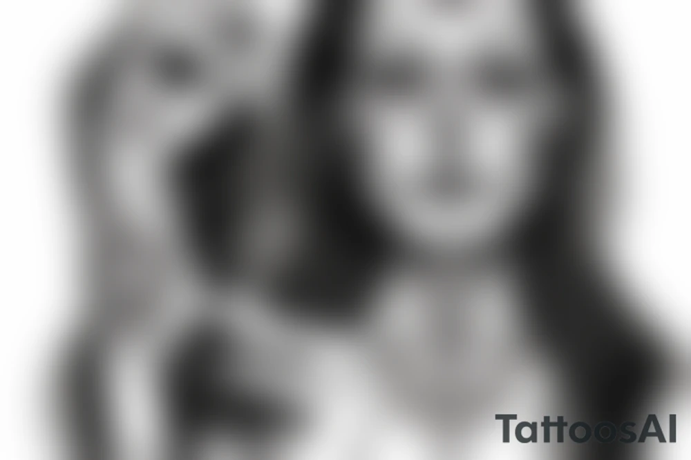 half girl half skeleton face tattoo idea