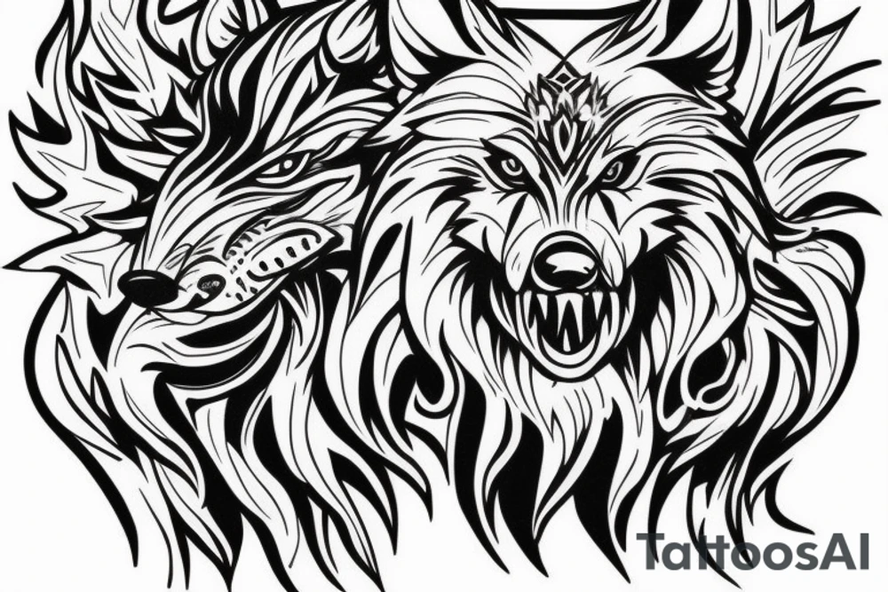 A Big Wolf covering the left left chest area and going till the shoulder tattoo idea A Big Wolf covering the left left chest area and going till the shoulder tattoo idea