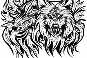 A Big Wolf covering the left left chest area and going till the shoulder tattoo idea