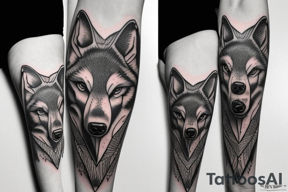 A big wolf covering the entire left chest tattoo idea A big wolf covering the entire left chest tattoo idea