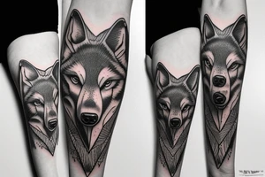A big wolf covering the entire left chest tattoo idea