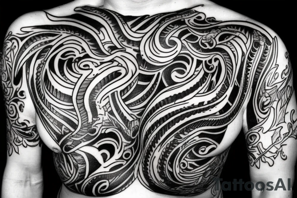 A big cobra covering the entire left chest tattoo idea A big cobra covering the entire left chest tattoo idea