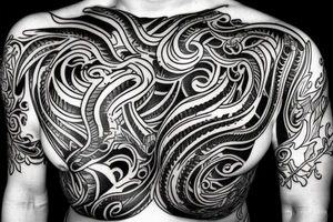 A big cobra covering the entire left chest tattoo idea
