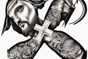 Jesus and cross tattoo idea