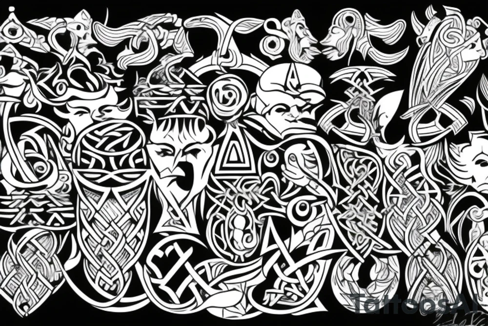 viking tattto, scandinavian style, tattoo idea