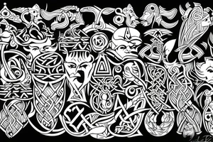 viking tattto, scandinavian style, tattoo idea