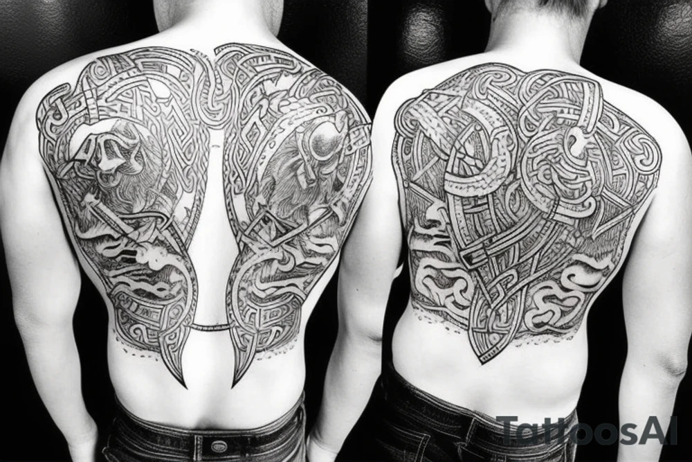Viking tattoo, Scandinavian style, tattoo idea