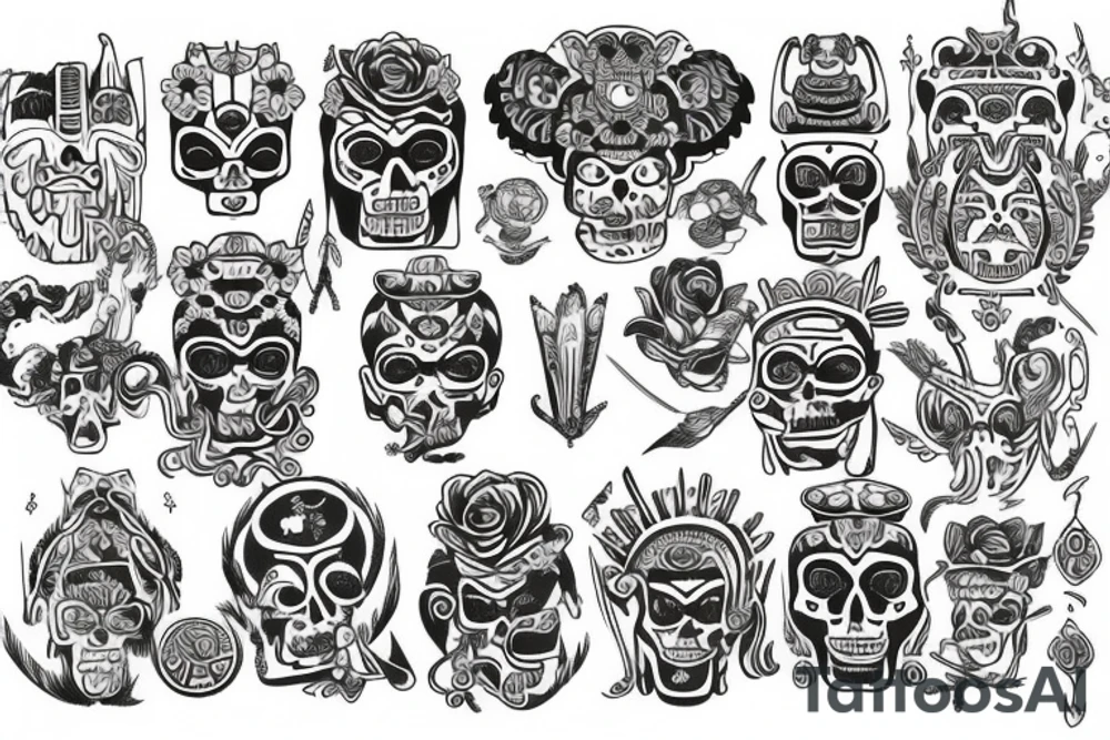 Scandinavian style, mayan style tattoo idea