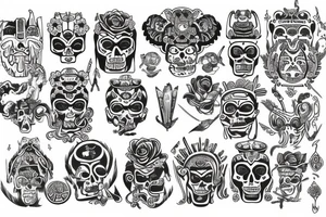 Scandinavian style, mayan style tattoo idea