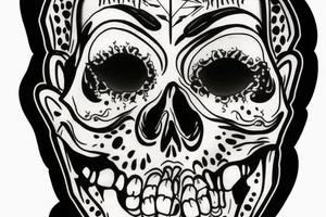 skeleton face tattoo idea