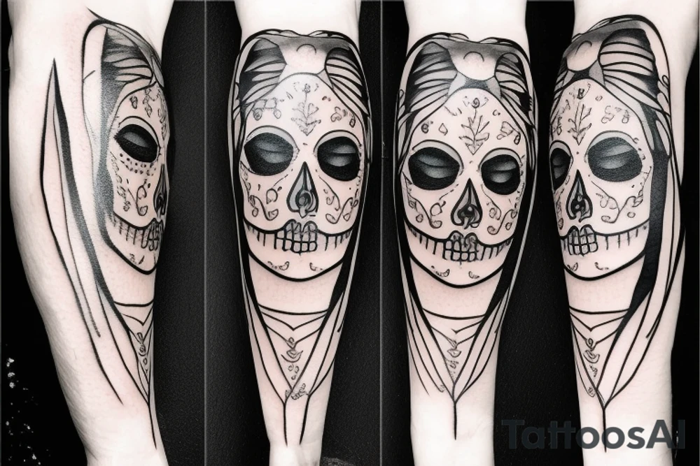 skeleton face tattoo idea