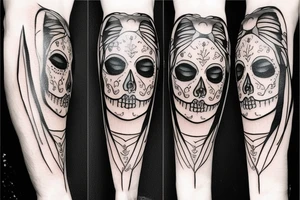 skeleton face tattoo idea