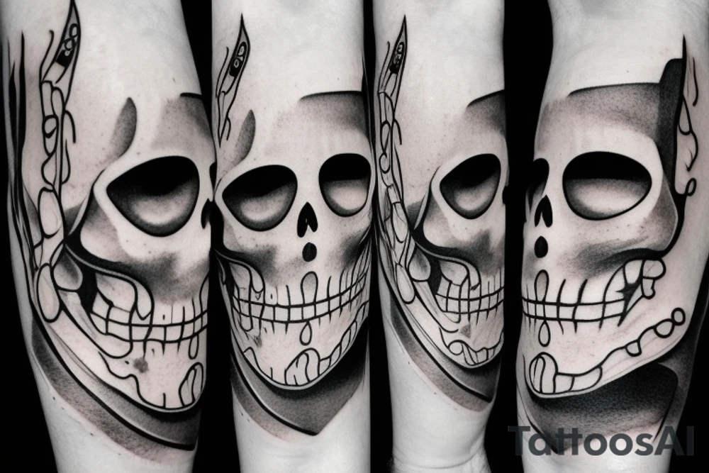 skeleton face tattoo idea