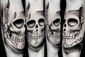 skeleton face tattoo idea