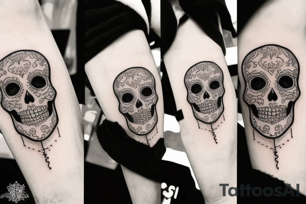 skeleton face tattoo idea
