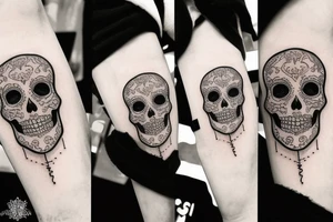 skeleton face tattoo idea