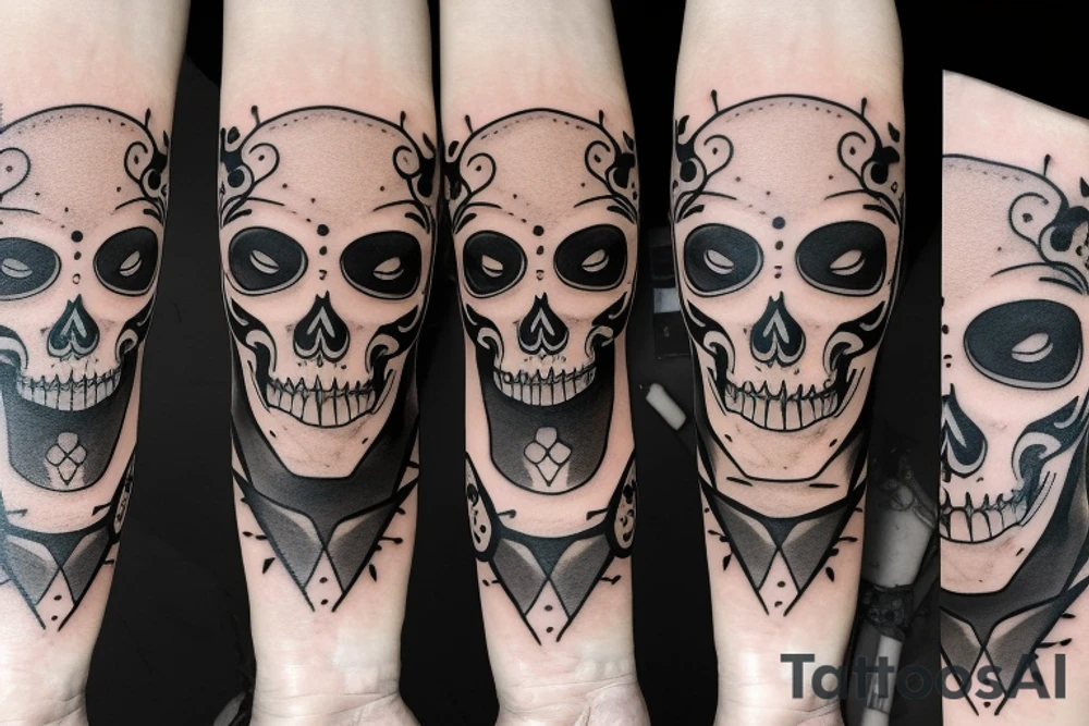 skeleton face tattoo idea