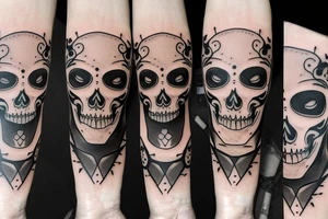 skeleton face tattoo idea
