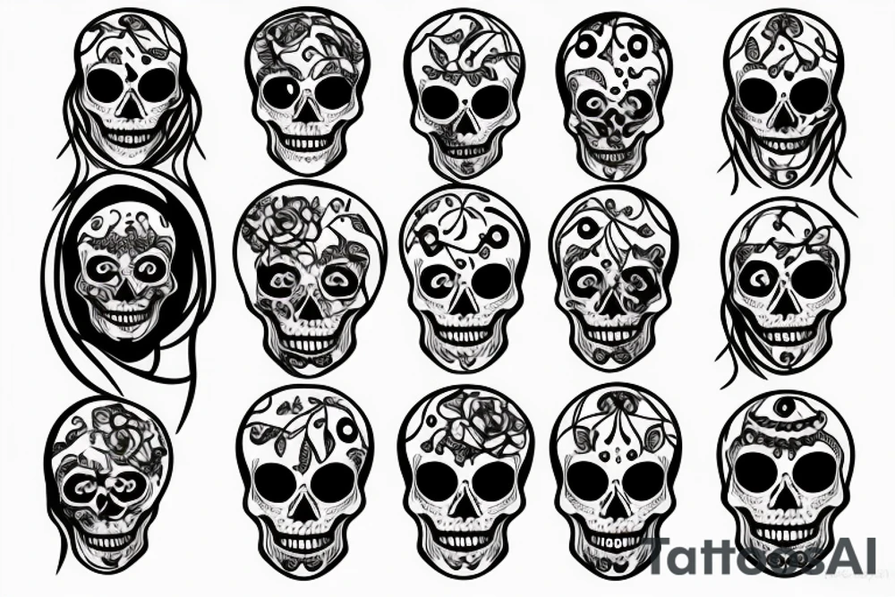 skeleton face tattoo idea
