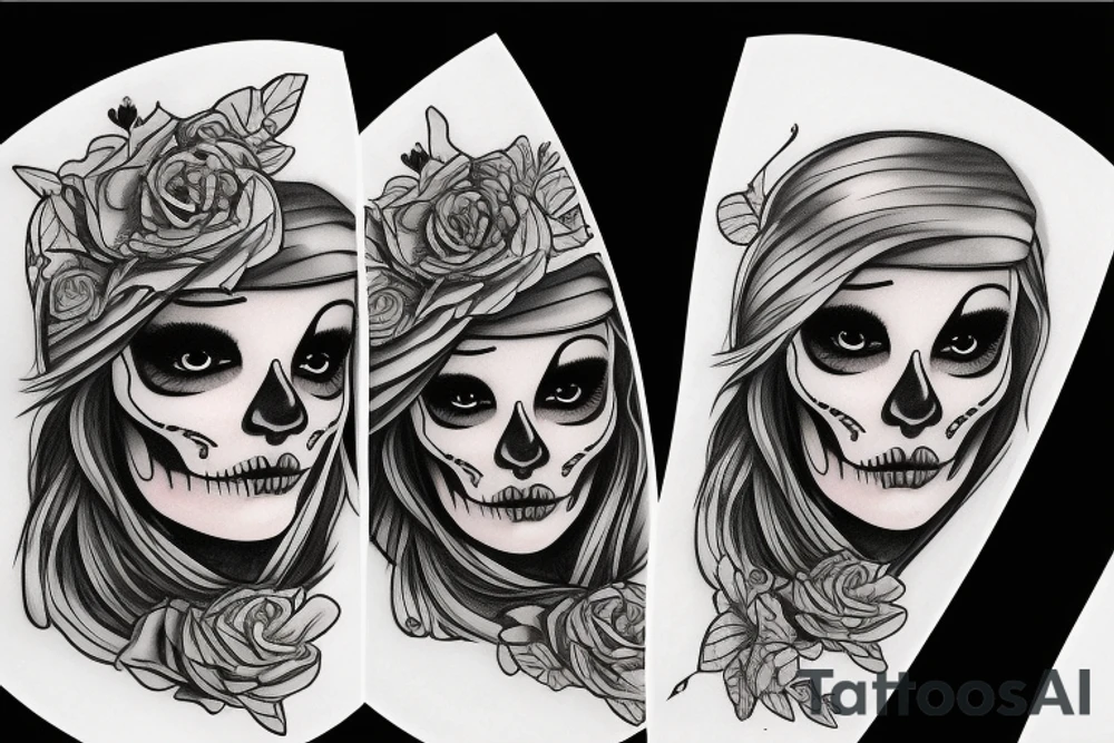 skeleton face tattoo idea