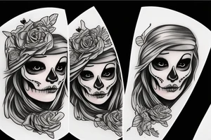 skeleton face tattoo idea