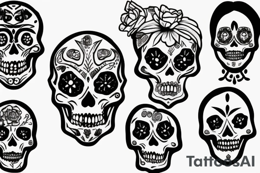 skeleton face tattoo idea