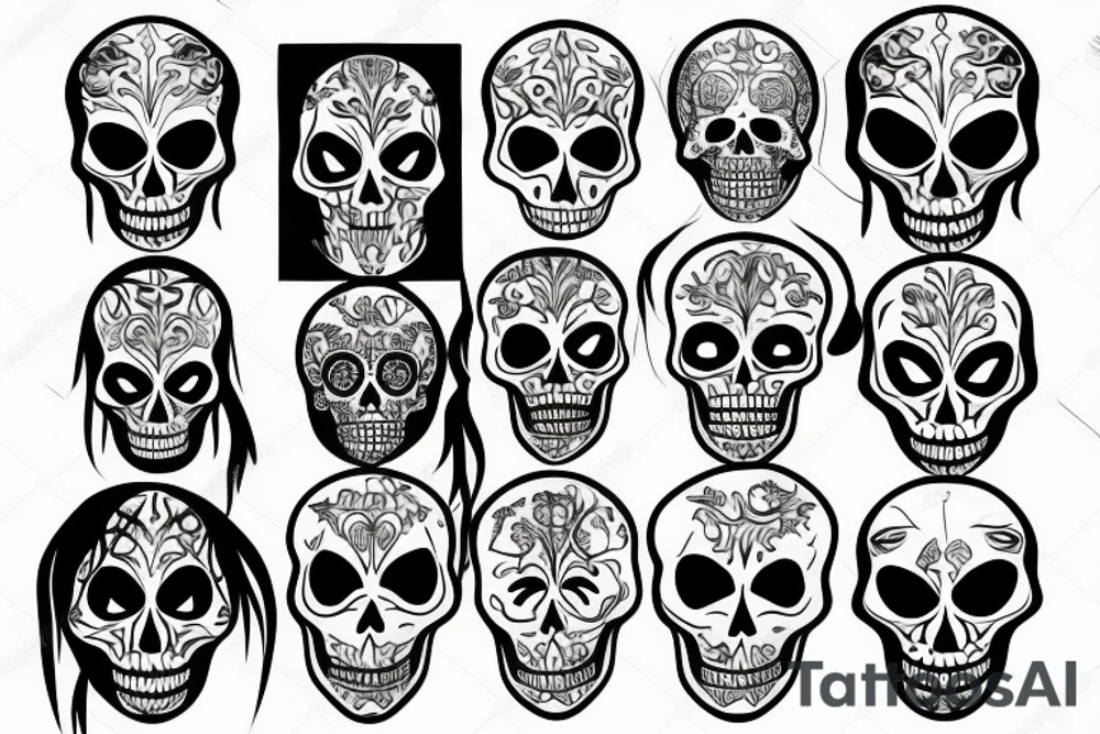 skeleton face tattoo idea