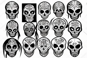 skeleton face tattoo idea
