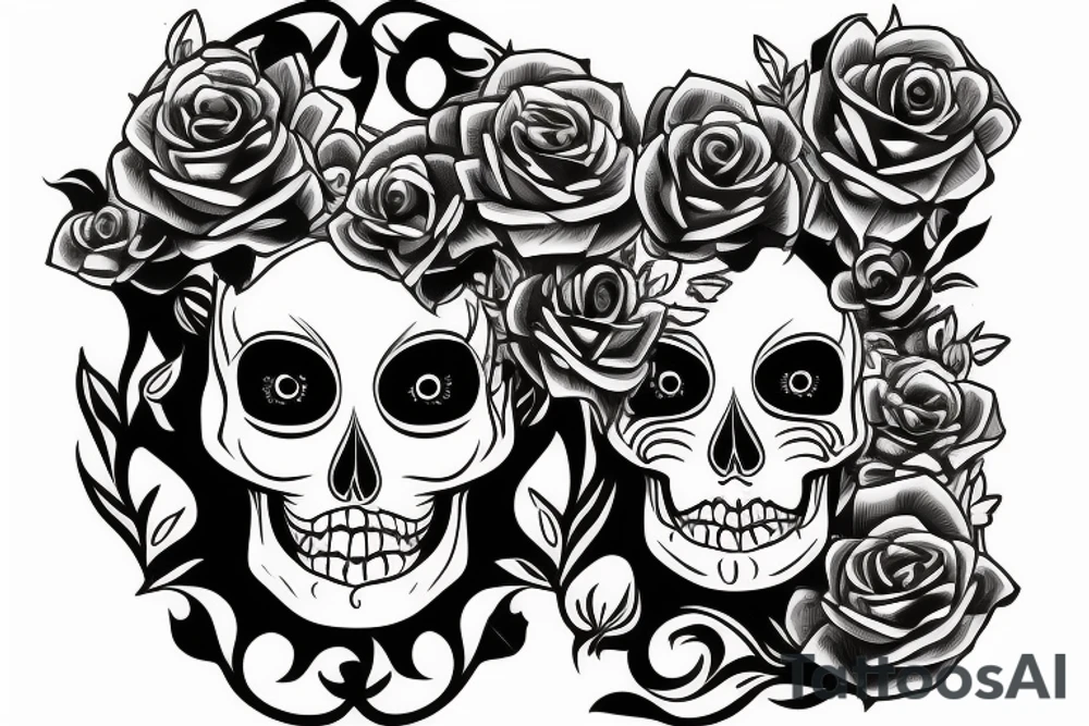 skeleton face tattoo idea