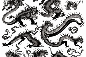 Dragon, mélangés aux lions, tattoo idea