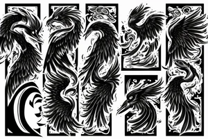 an angry phoenix with fire around it tattoo idea