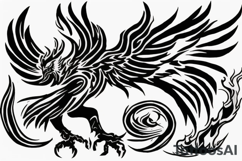 an angry phoenix with fire around it tattoo idea an angry phoenix with fire around it tattoo idea