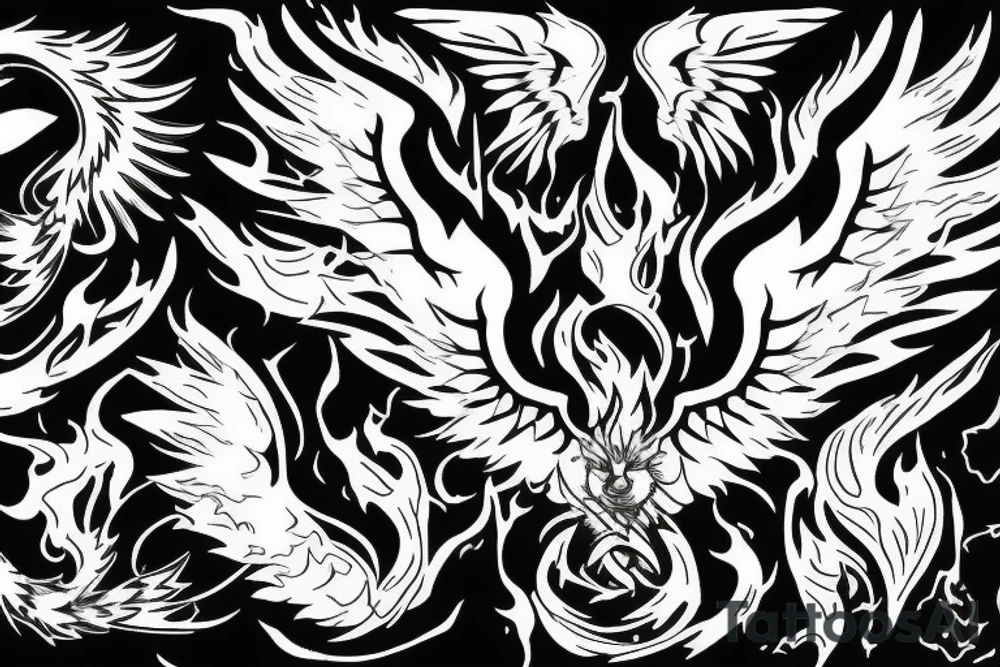 an angry phoenix with fire around it tattoo idea an angry phoenix with fire around it tattoo idea