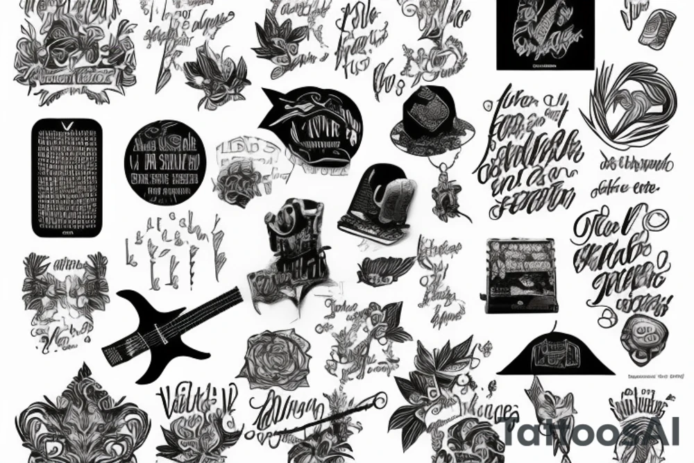 Writing of the song lyrics to Valerie tattoo idea