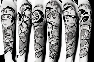 Japanese styled Naruto inspired theme tattoo tattoo idea